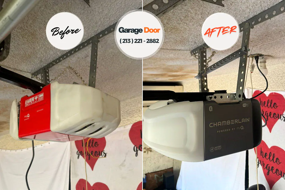 Before and after: garage door repair Bowling Green, FL